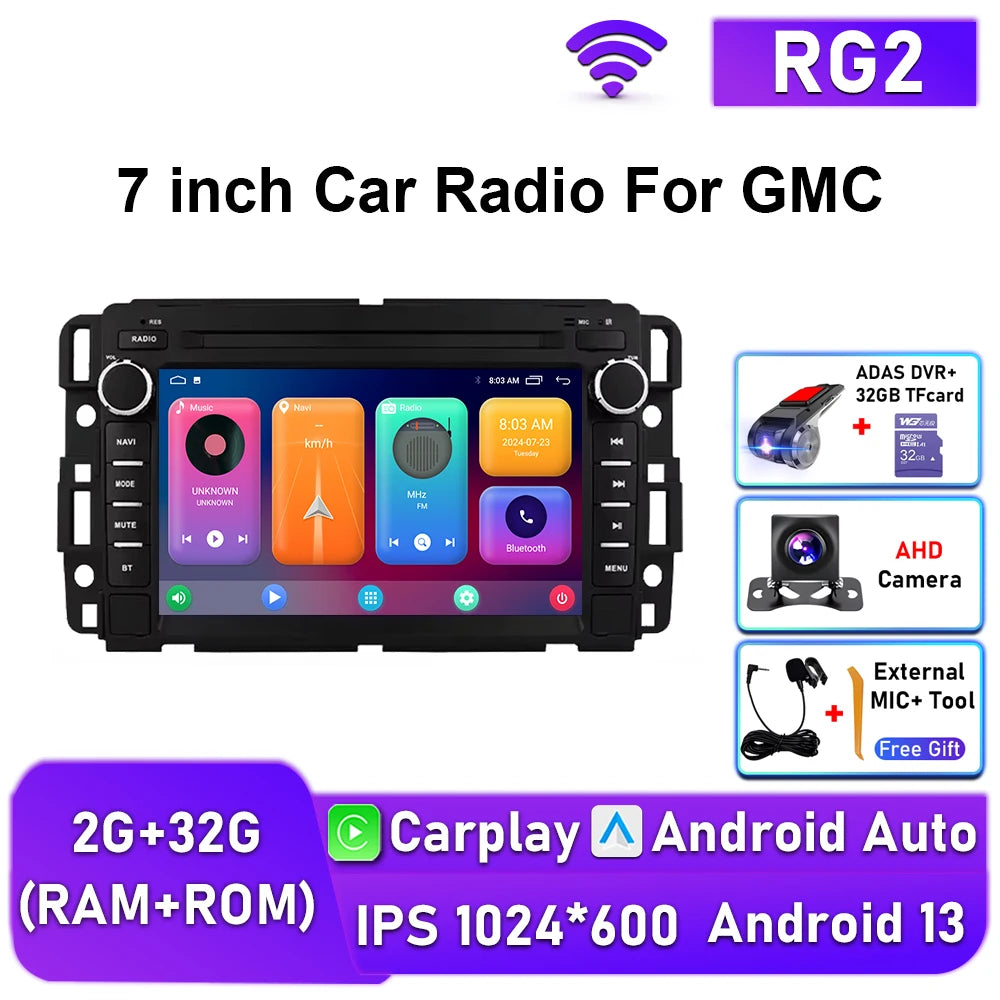 7inch Wireless Carplay Android Auto Car Radio For Chevrolet Silverado GMC Sierra Impala Traverse Avalanche Multimedia Player GPS Gm Service Guy