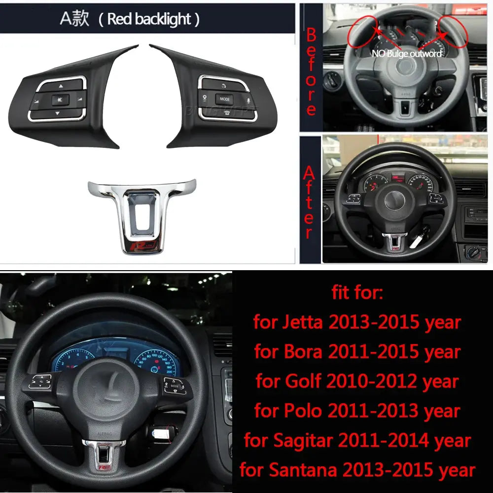 Car Steering Wheel Remote Wireless Control Button For Volkswagen Jetta 2013-2015 Polo 2011-2011 Multi-function Controller Switch Gm Service Guy
