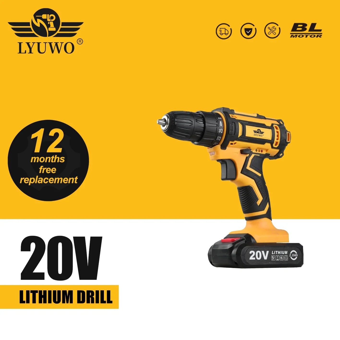 Cordless Drill 12V/16.8V/21V Rechargeable Electric Screwdriver - 2-Speed Lithium Battery Multi-Function Power Tool FanzyMarket