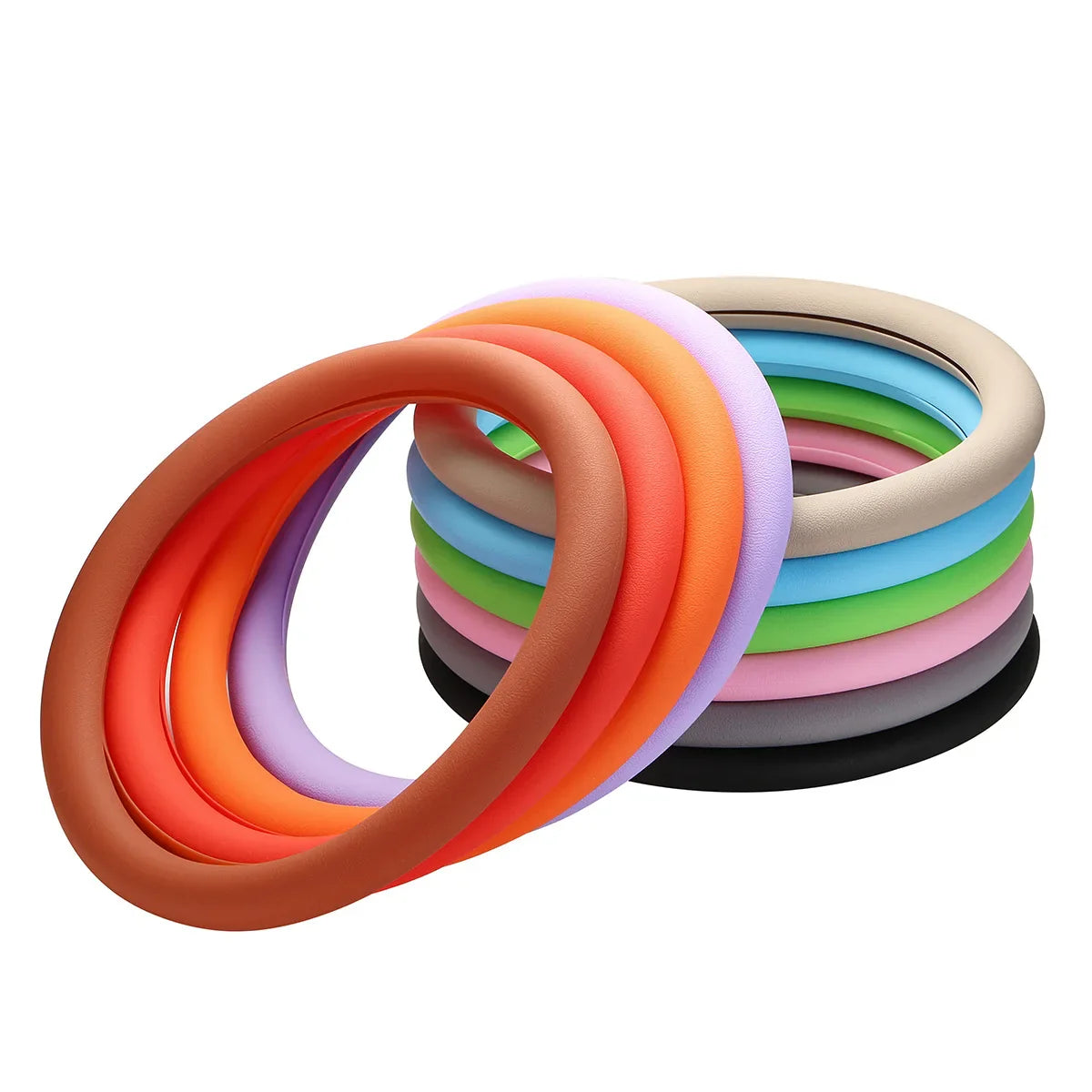 Universal Silicone Steering Wheel Cover – Elastic Non-Slip Grip, Fits 36–40 cm (14–16 in) Wheels, Multi-Color Car Accessory FanzyMarket