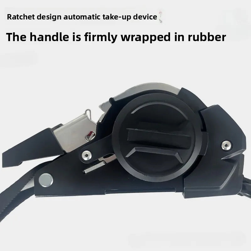 Gm Service Guy auto cargo straps with retractable belts and ratchet tensioner for motorcycle and car load securing.