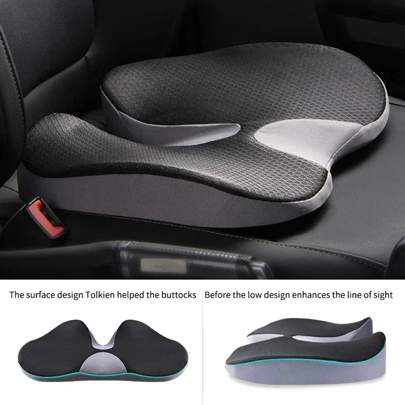 Orthopedic Memory Foam Seat Cushion – Non-Slip Tailbone & Sciatica Relief Pillow for Office Chair and Car Seat Econic Blanks