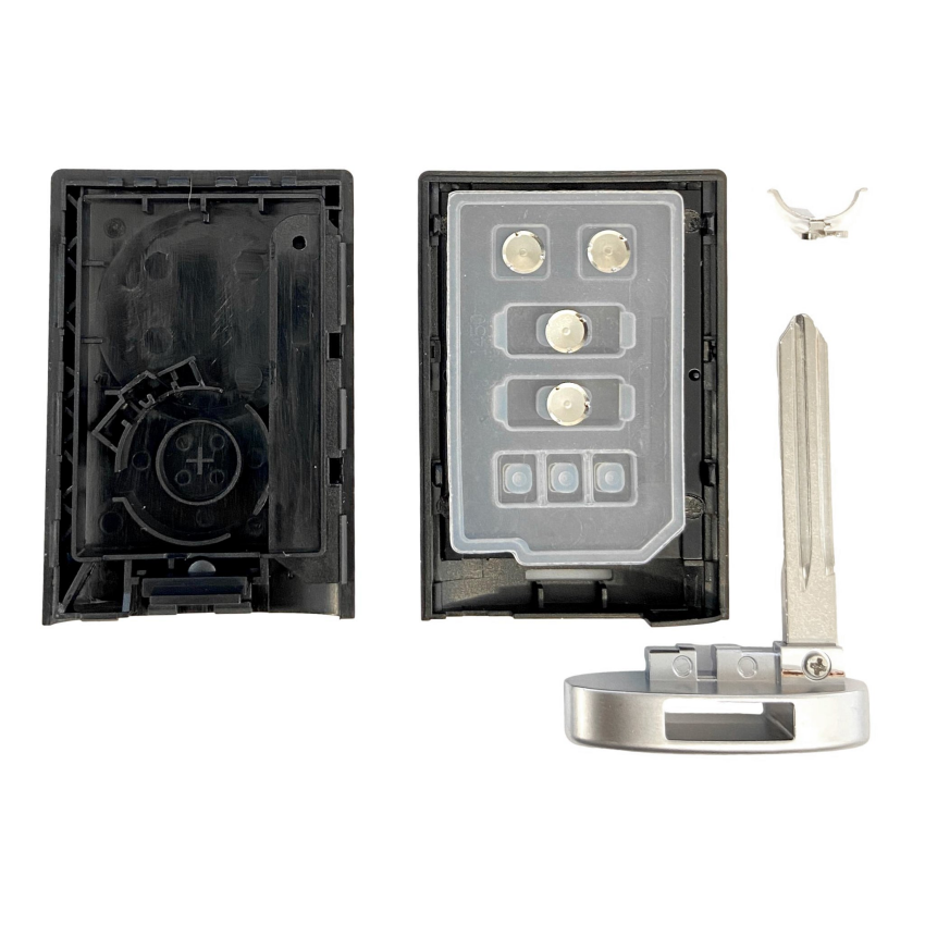 Best Key Supply Cadillac 4 Button Smart Key Replacement Shell For M3N5WY7777A | Aftermarket, close-up detail