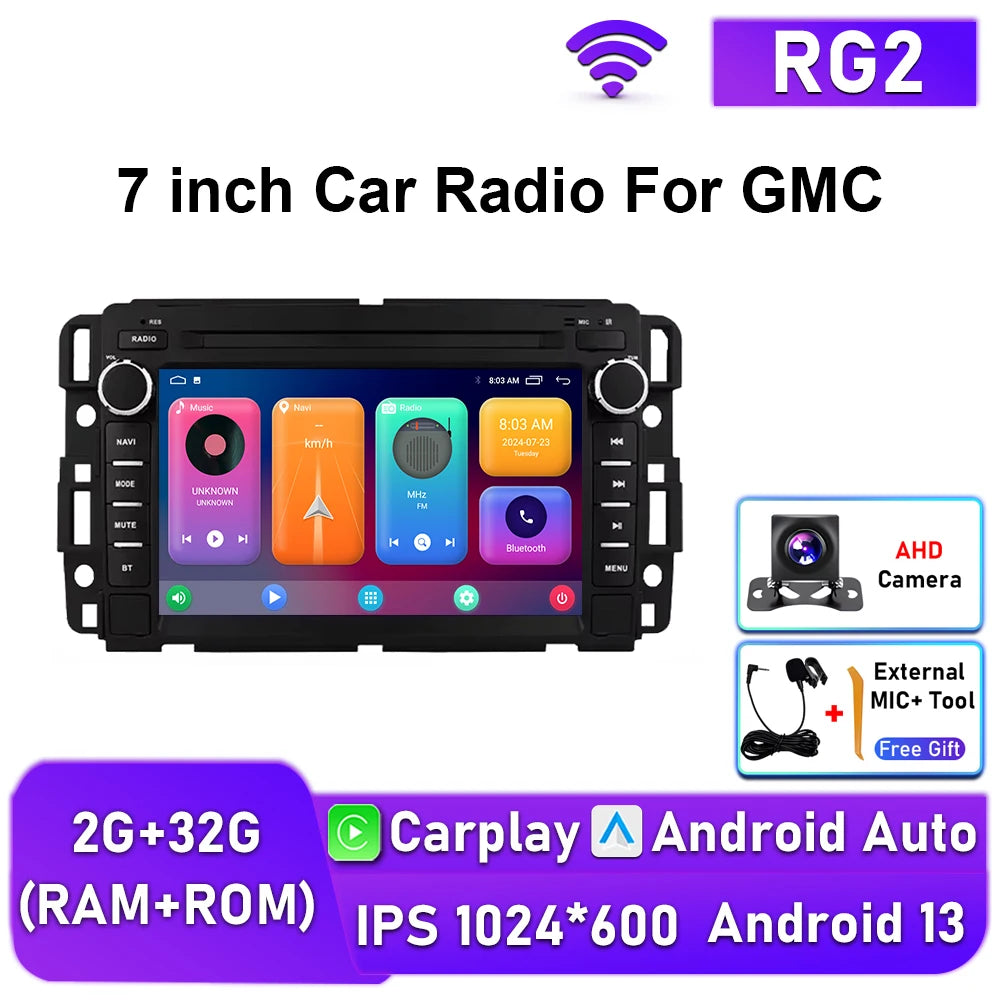 7inch Wireless Carplay Android Auto Car Radio For Chevrolet Silverado GMC Sierra Impala Traverse Avalanche Multimedia Player GPS Gm Service Guy