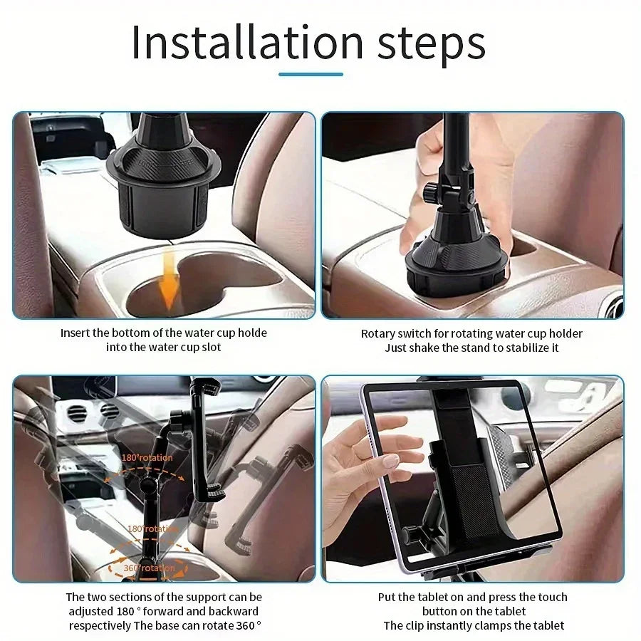 ABS Material Waterproof Car Cup Holder Mount for Tablets and Phones, Heavy Duty Expandable Base for Auto Vehicles Econic Blanks