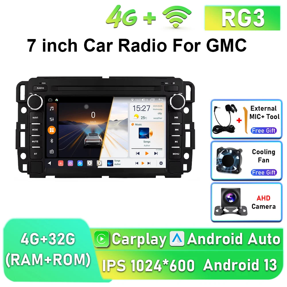 7inch Wireless Carplay Android Auto Car Radio For Chevrolet Silverado GMC Sierra Impala Traverse Avalanche Multimedia Player GPS Gm Service Guy