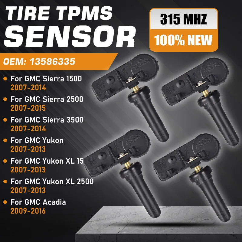 GMC tire pressure monitor sensor for Sierra, Yukon, Acadia models by GM Service Guy, showing the car sensor device.