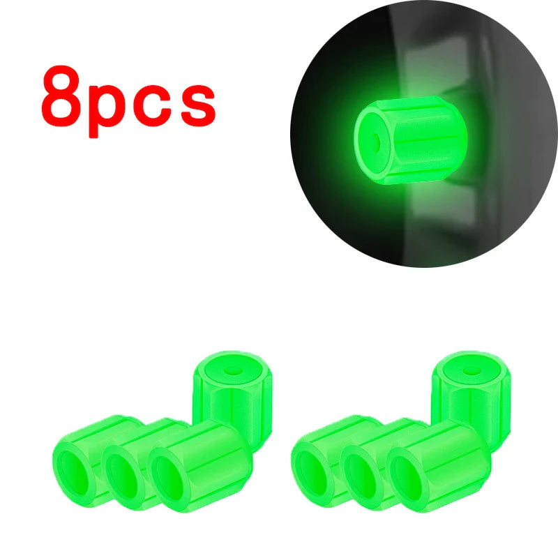 Luminous Tire Valve Caps - 6-Color LED Glowing Wheel Valve Caps for Car & Motorcycle (4/8/20-Pack) FanzyMarket