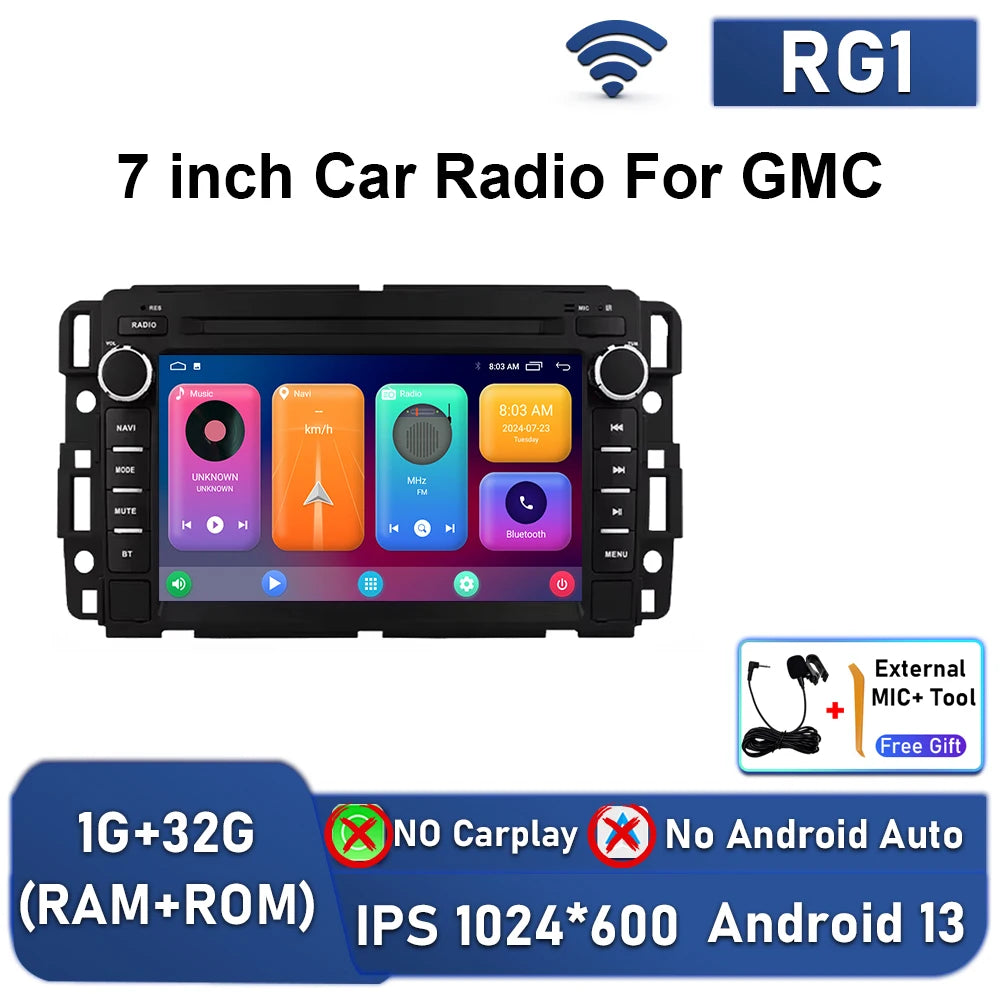7inch Wireless Carplay Android Auto Car Radio For Chevrolet Silverado GMC Sierra Impala Traverse Avalanche Multimedia Player GPS Gm Service Guy