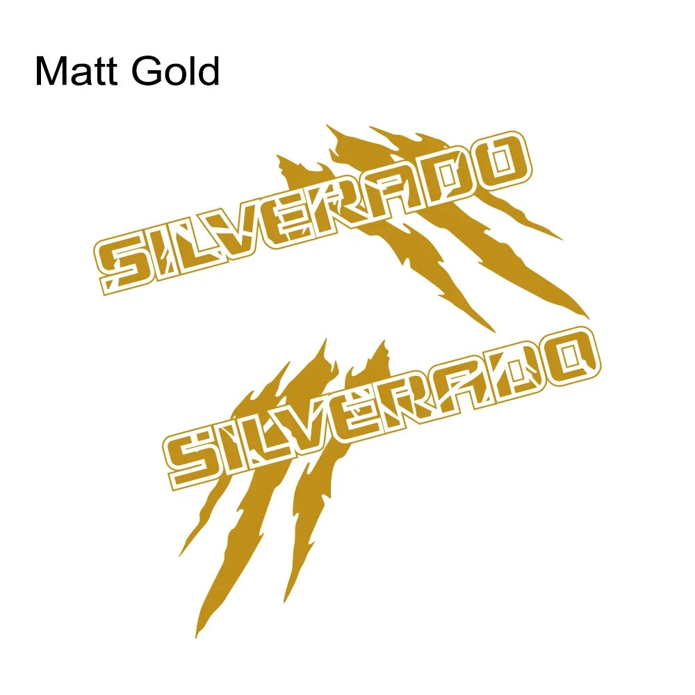 Claw style Chevrolet Silverado and S10 vehicle decal by Quality Prints USA, pickup vinyl graphic for bed side customization.