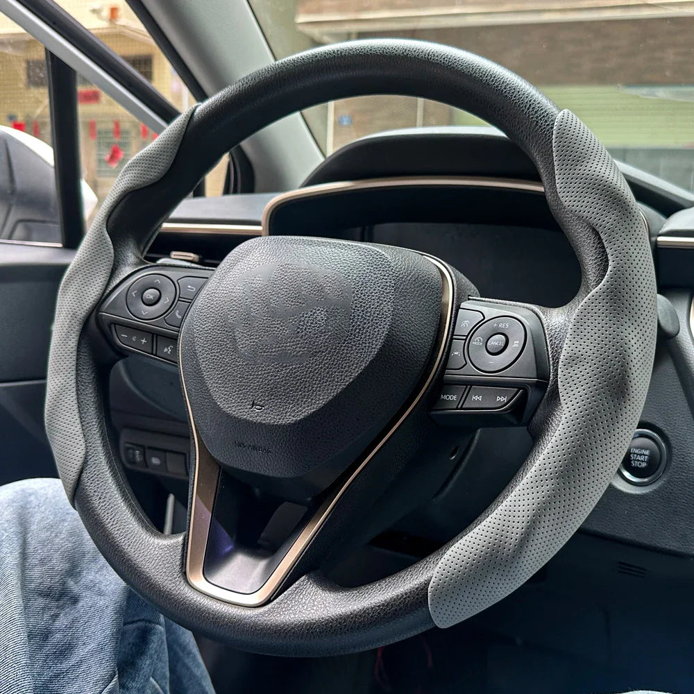 2-Pack Carbon Fiber Silicone Steering Wheel Covers 38 cm (15 in) Anti-Slip Universal Car Interior FanzyMarket