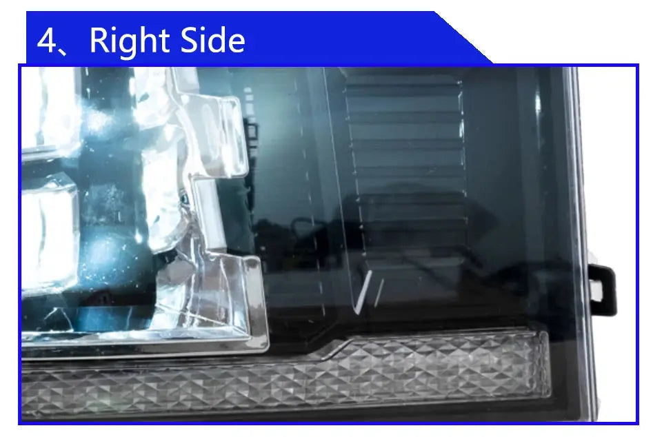 GMC Sierra 2007-2013 LED headlight assembly with dynamic triple lens, high-quality upgrade for front lighting.