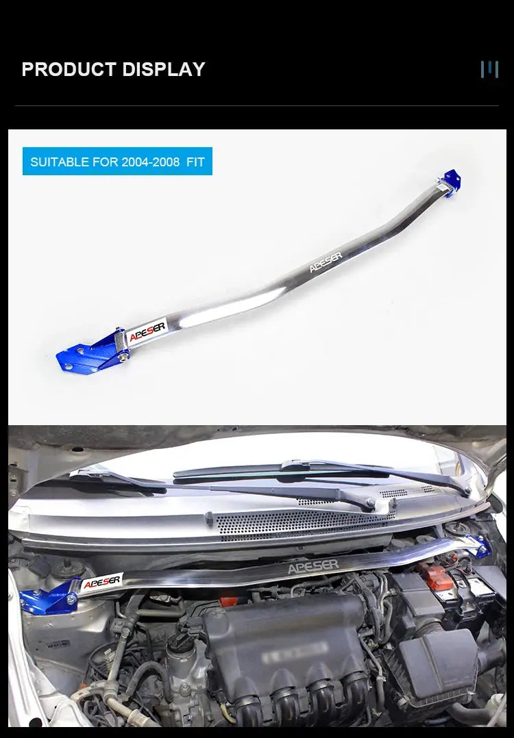 Front Strut Bar for Honda Fit 2004-2023 Racing Car Engine Front Upper Tower Strut Bar Brace Modification Parts STB Anti-Roll Bar Gm Service Guy