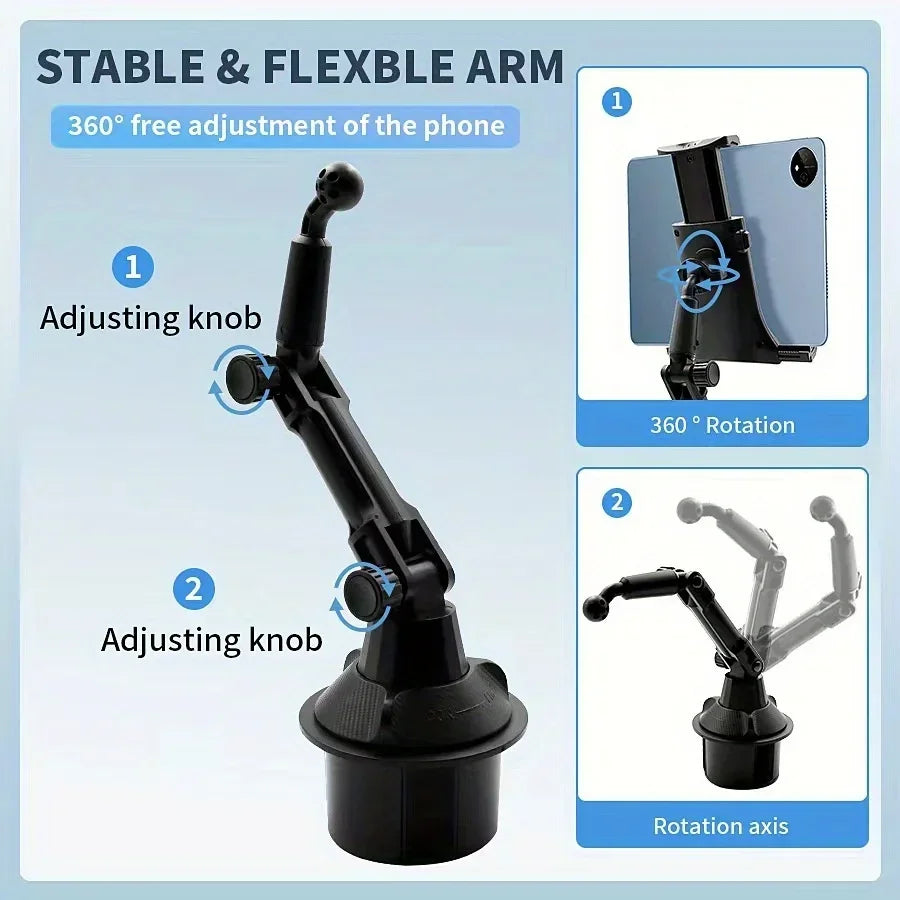 ABS Material Waterproof Car Cup Holder Mount for Tablets and Phones, Heavy Duty Expandable Base for Auto Vehicles Econic Blanks