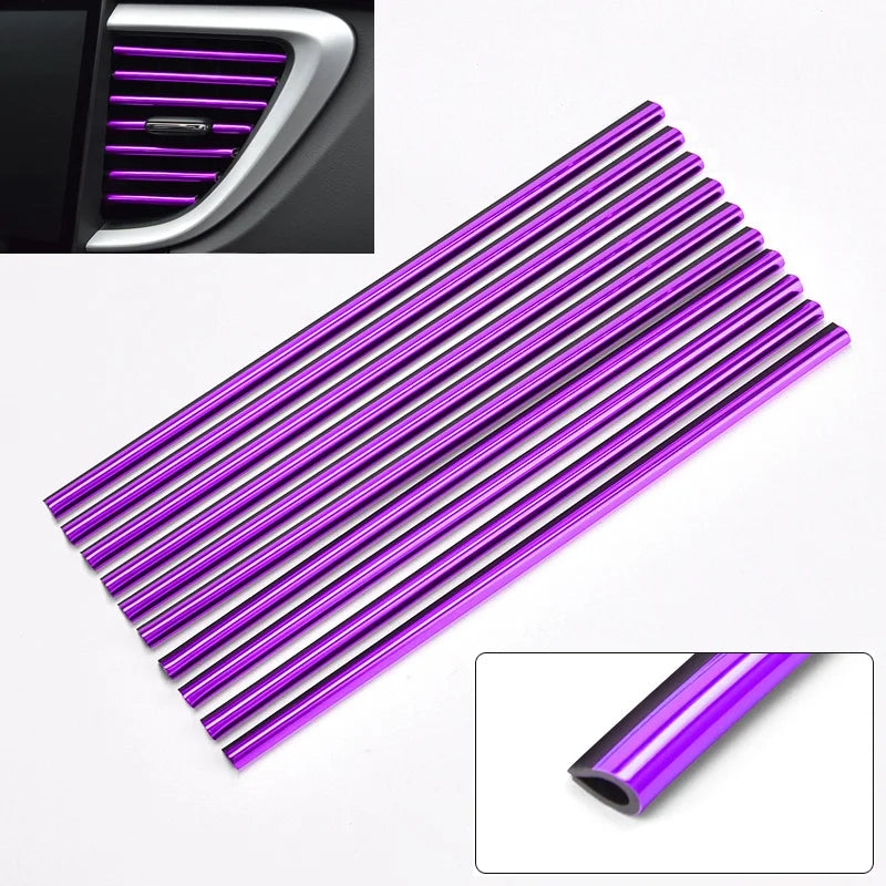 10-Pack Car Air Vent Trim Strips 20cm (7.87 in) PVC Decorative Air Outlet Moulding for Interior Car FanzyMarket