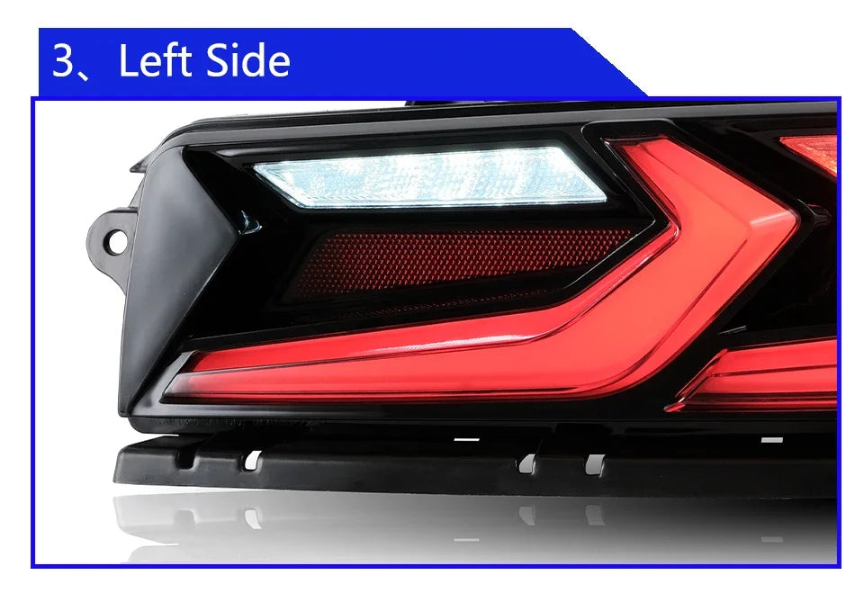 Chevrolet Camaro 2014-2020 LED rear back lamps assembly with turn signals, taillights, and brake lights, Gm Service Guy upgrade.
