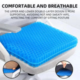 Econic Blanks breathable gel seat cushion with honeycomb design, provides tailbone and back pain relief for home, office, or car use.