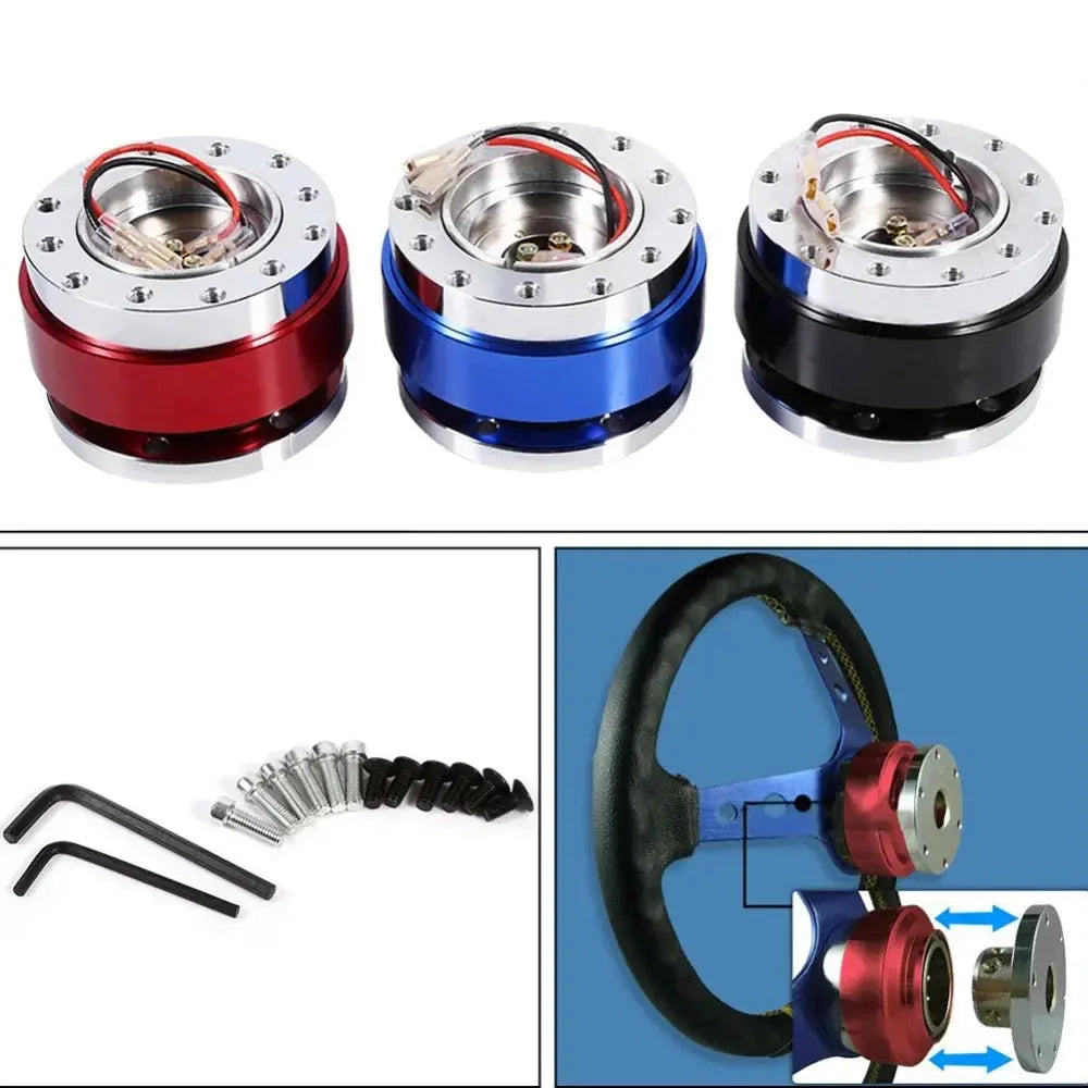 Universal Racing Steering Wheel 6 Hole Aluminum Car Quick Release Steering Wheel Snap Off Hub Adapter Boss Kit Car Accessories Gm Service Guy