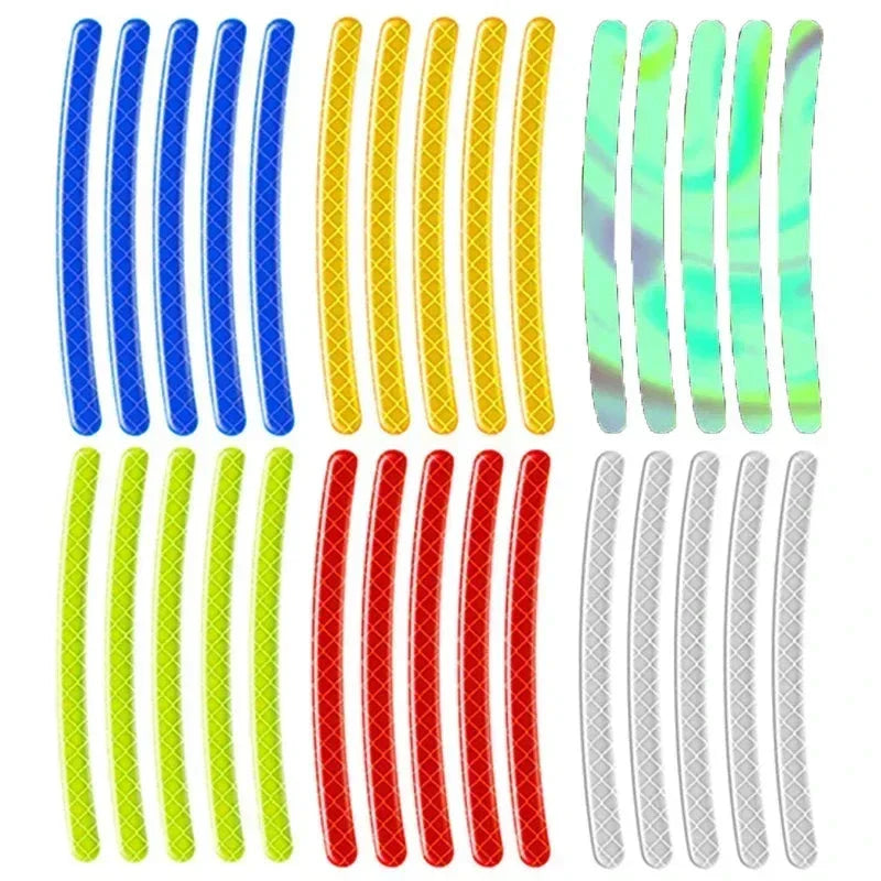 Car Wheel Hub Reflective Stripes Stickers – Night Safety Tire Rim Decals, Waterproof Warning Tape for Vehicle Decoration Econic Blanks