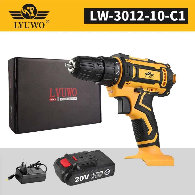 Cordless Drill 12V/16.8V/21V Rechargeable Electric Screwdriver - 2-Speed Lithium Battery Multi-Function Power Tool FanzyMarket