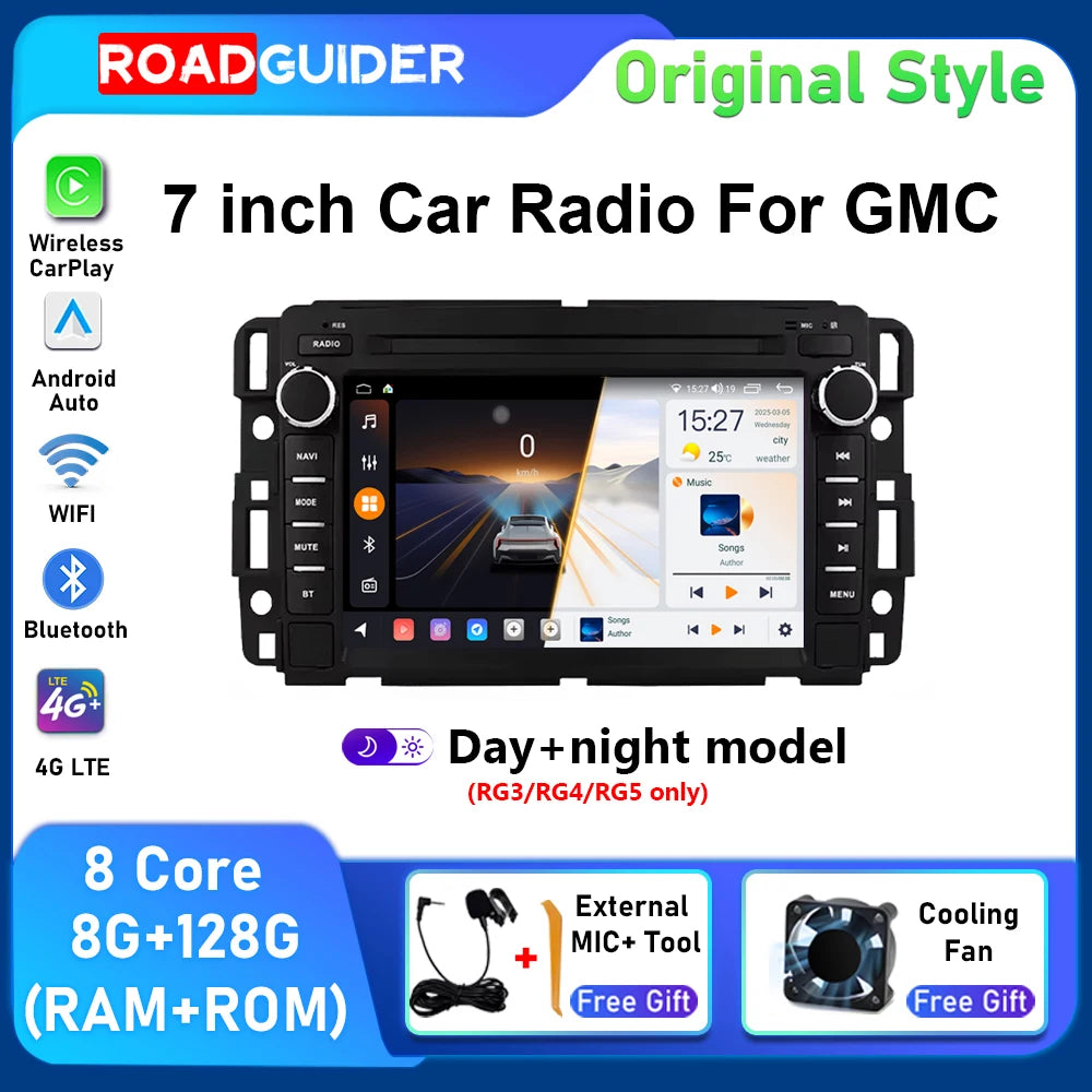7inch Wireless Carplay Android Auto Car Radio For Chevrolet Silverado GMC Sierra Impala Traverse Avalanche Multimedia Player GPS Gm Service Guy