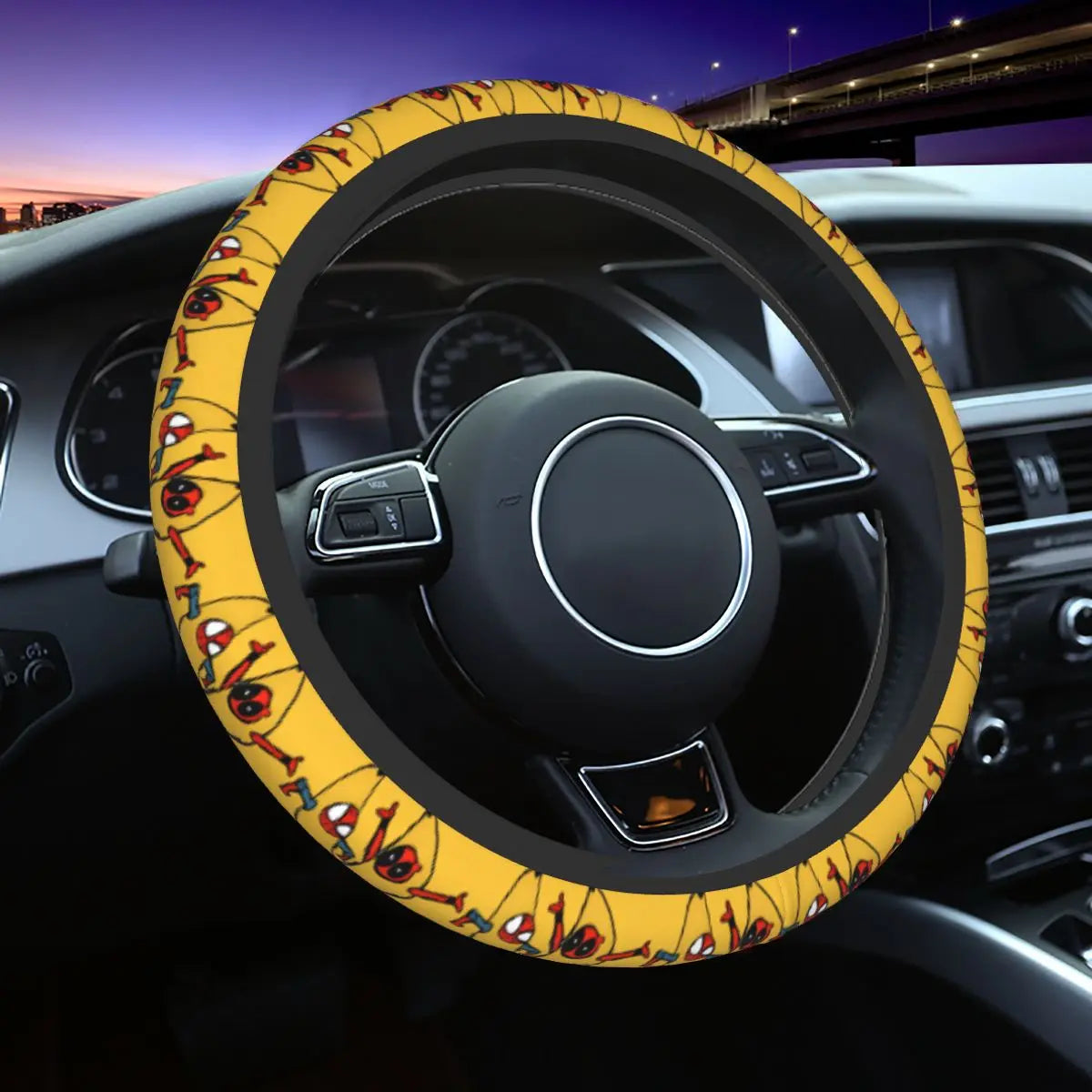 Kawaii Manga Steering Wheel Cover Soft Universal Fit 37-38 cm (14.5-15 in) Car Protector FanzyMarket
