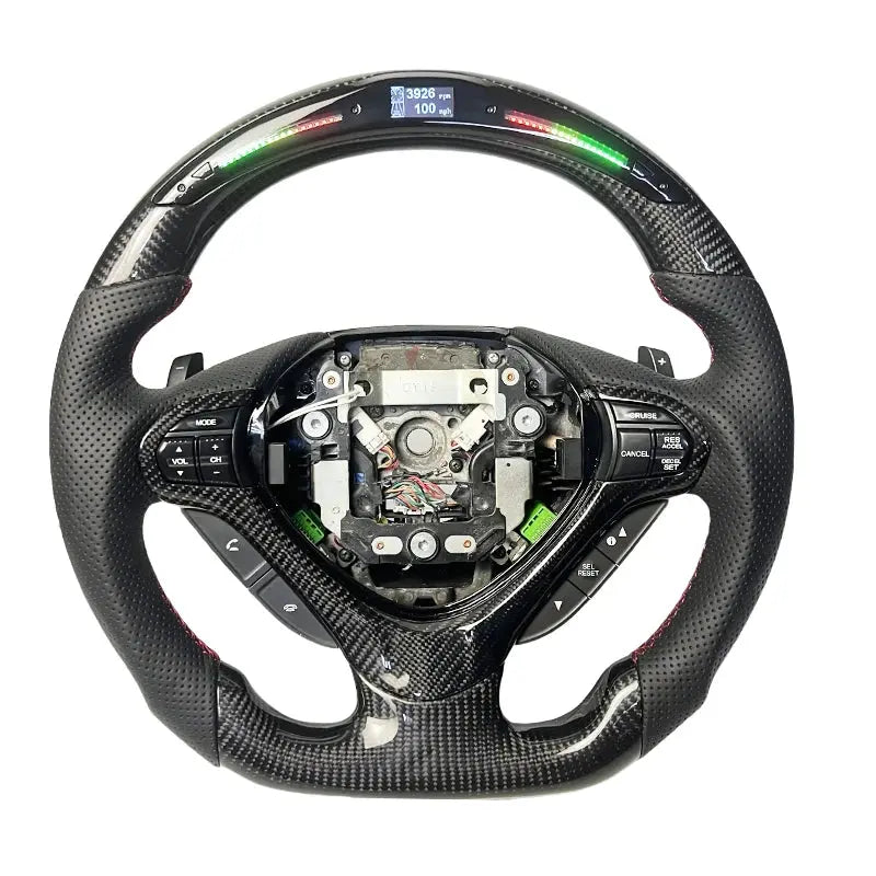 LED Genuine leather carbon fiber steering wheel suitable for Honda Accord CU2 SPIRIOR 2008-2017 series Gm Service Guy
