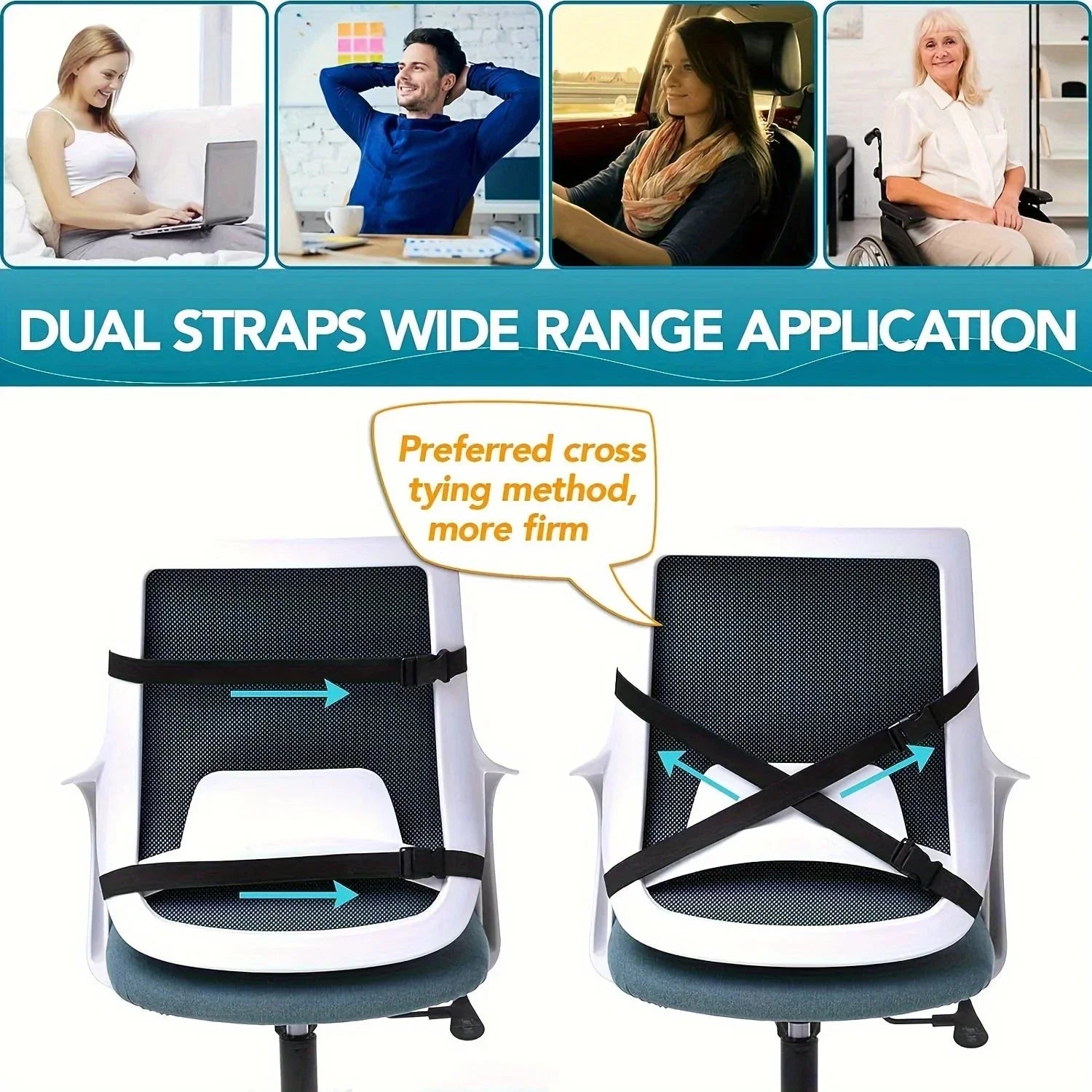 Ergonomic Memory Foam Lumbar Support Cushion – Back Pillow for Office Chair, Car, and Home Use Econic Blanks