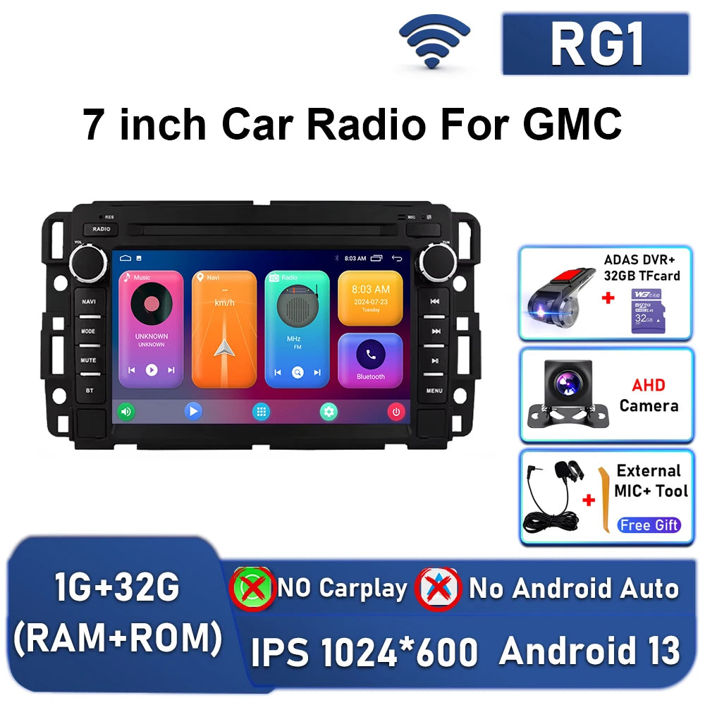 7inch Wireless Carplay Android Auto Car Radio For Chevrolet Silverado GMC Sierra Impala Traverse Avalanche Multimedia Player GPS Gm Service Guy