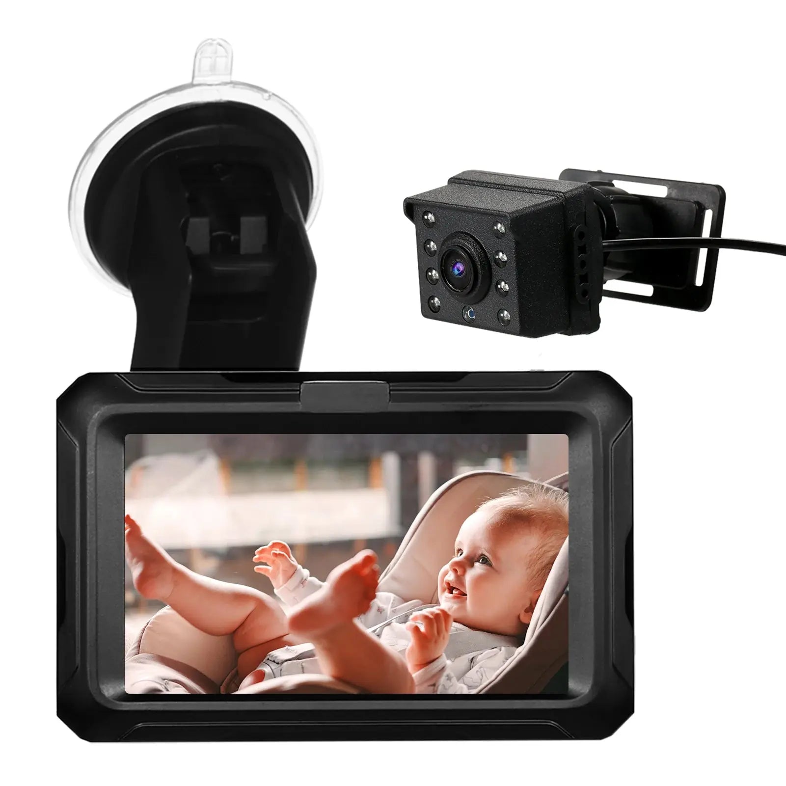 Rear View Monitor 4.3'' IPS Screen Baby Car Mirror Adjustable Wide View Angle for Infants Kids Pets Night Vision Function Gm Service Guy