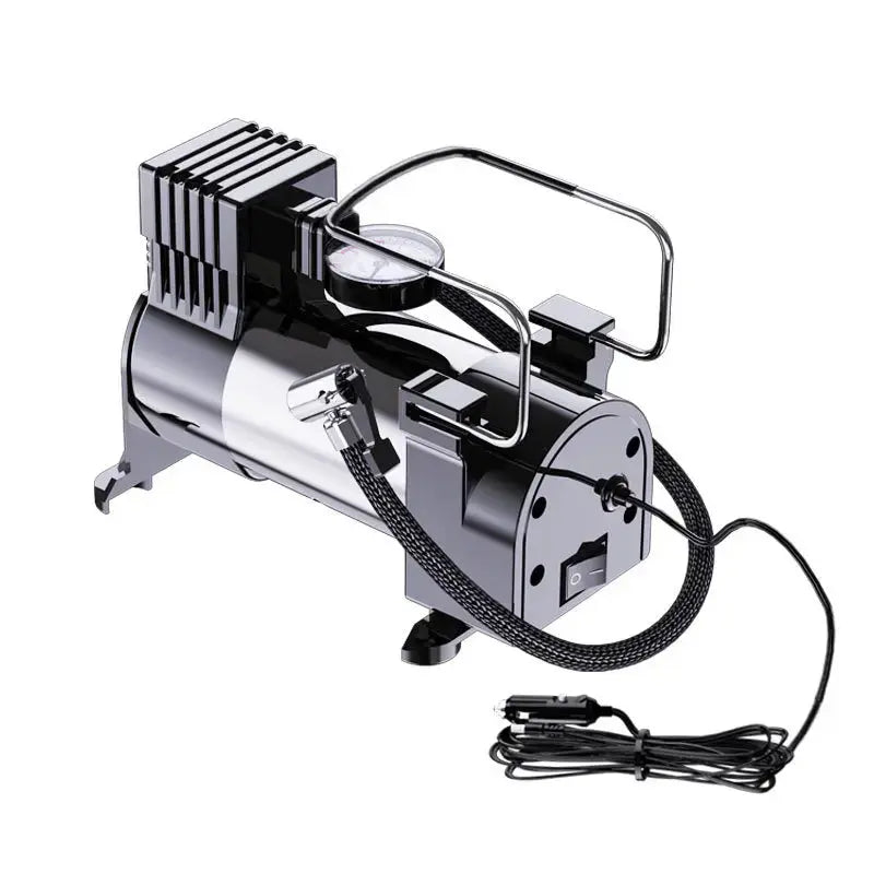 12V Portable Air Compressor with Pressure Gauge Car Tire Pump Cylinder Power System Mini Air Compressor Car Tire Inflatable Pump Gm Service Guy