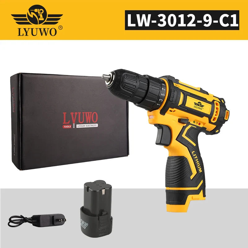 Cordless Drill 12V/16.8V/21V Rechargeable Electric Screwdriver - 2-Speed Lithium Battery Multi-Function Power Tool FanzyMarket