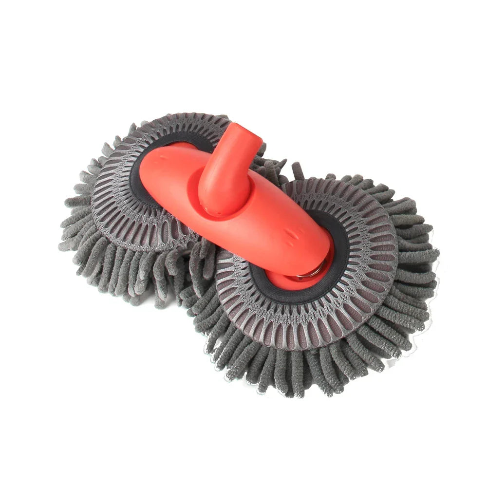 LEIBOO Car Washer Mop Foam Wash Chenille Brush Double Brush Head Roof Window Cleaning Maintenance Three-Section Telescopic Mop Econic Blanks