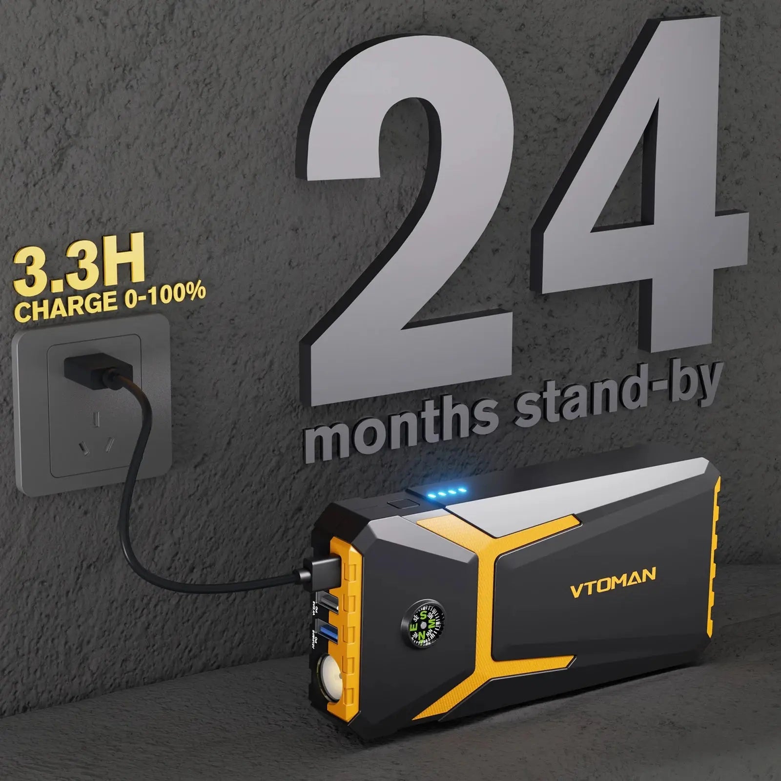 VTOMAN V6 Pro Car Jump Starter Power Bank 2000A Car Battery Charger Auto Emergency Booster Starting Device Jump Starter Gm Service Guy