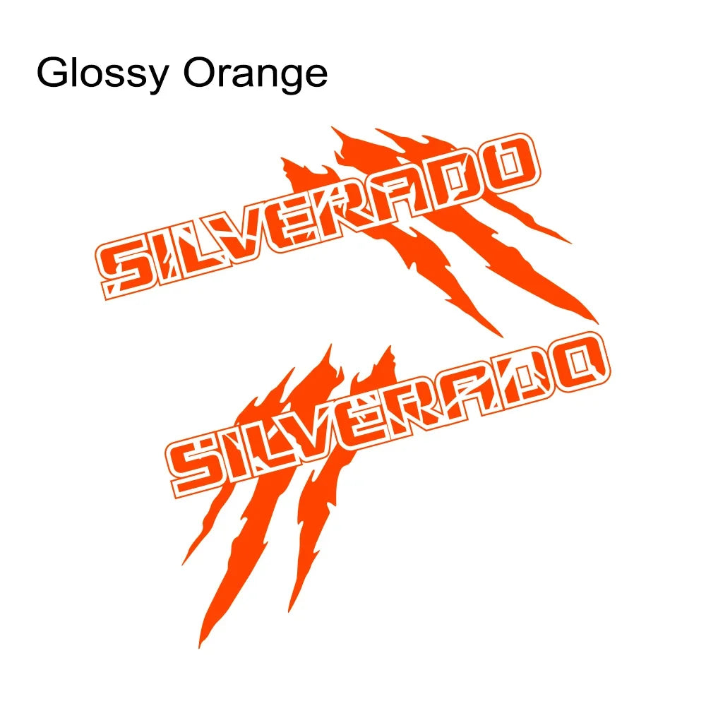 Claw style Chevrolet Silverado pickup truck side decal by Quality Prints USA, vinyl graphic for Silverado 1500, 2500, Z71, S10