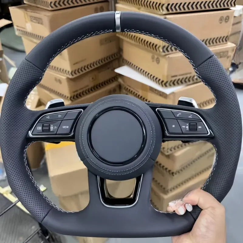 Customized Genuine Leather Car Steering Wheel  For Audi A1 8X A2 A3 Q3 Q5 Q2 A4 A5 A6 Steering Wheel Car Accessories Gm Service Guy