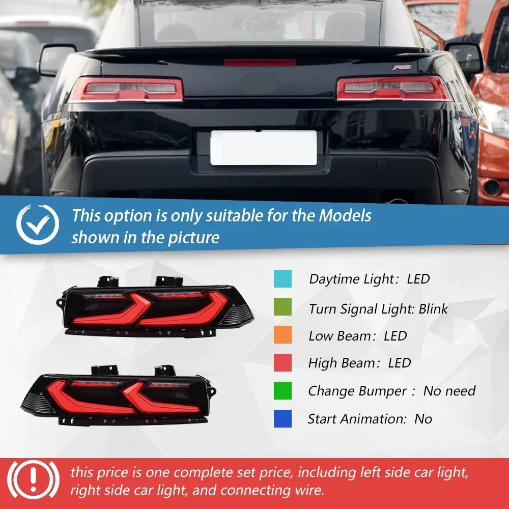 Chevrolet Camaro 2014-2020 LED rear tail light assembly with turn signal and brake lights, upgrade car taillights by Gm Service Guy