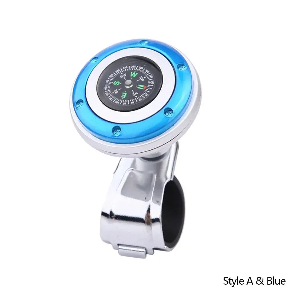 Steering Wheel Spinner Knob with Compass Universal 360 Degree Rotation Metal Power Handle Ball Booster for Car Vehicle Auto Gm Service Guy