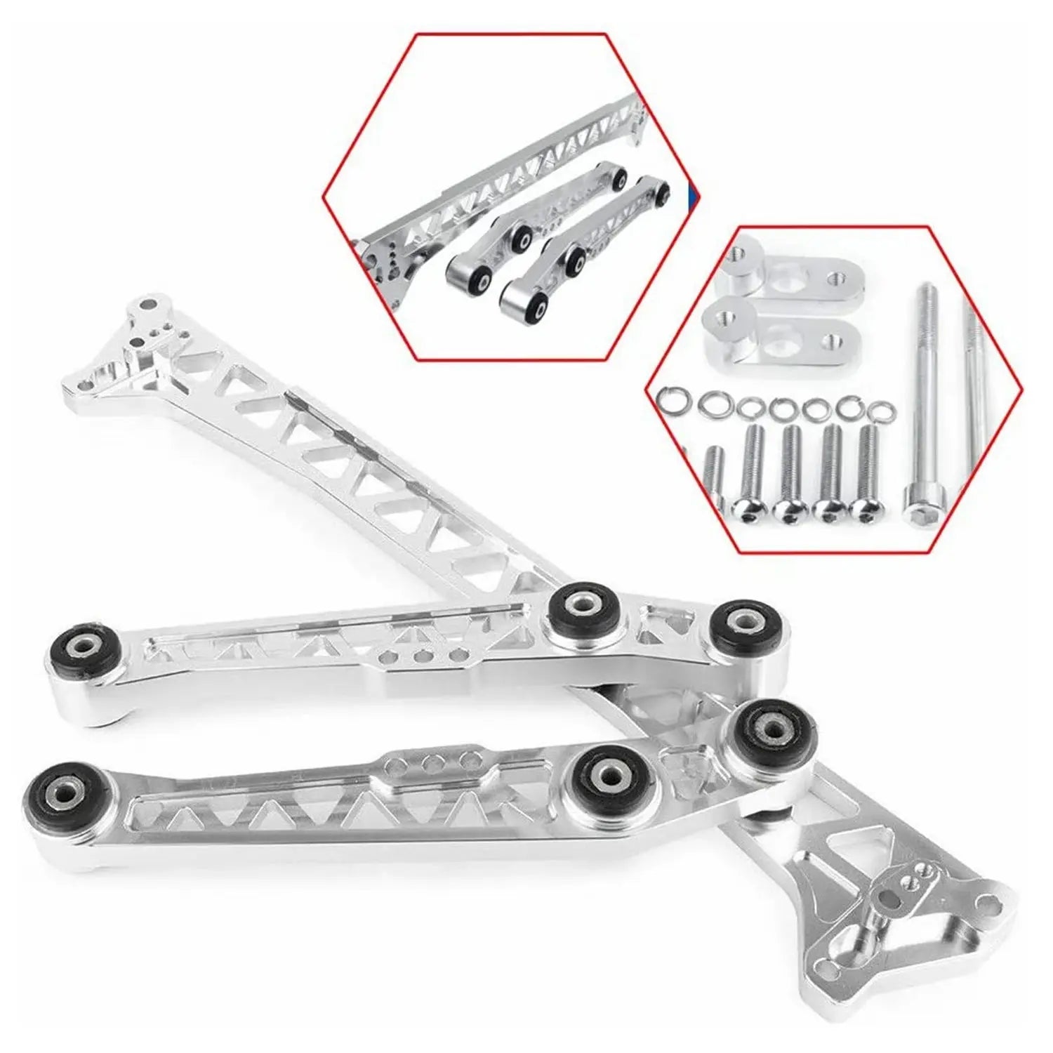 Hot sale Chassis Parts Billet Rear Lower Control Arms + Subframe Brace for Honda Civic EG 92-95 or 1994-2001 Acura Integra Gm Service Guy