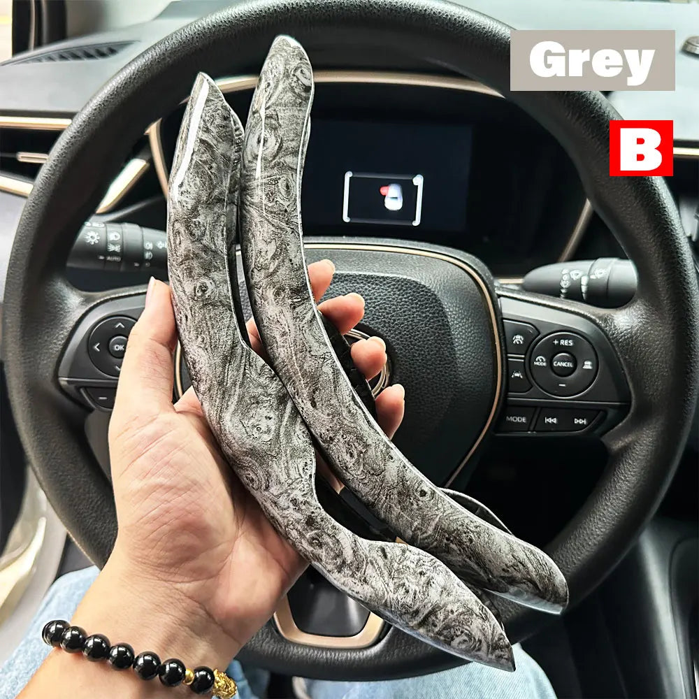 2-Pack Carbon Fiber Silicone Steering Wheel Covers 38 cm (15 in) Anti-Slip Universal Car Interior FanzyMarket