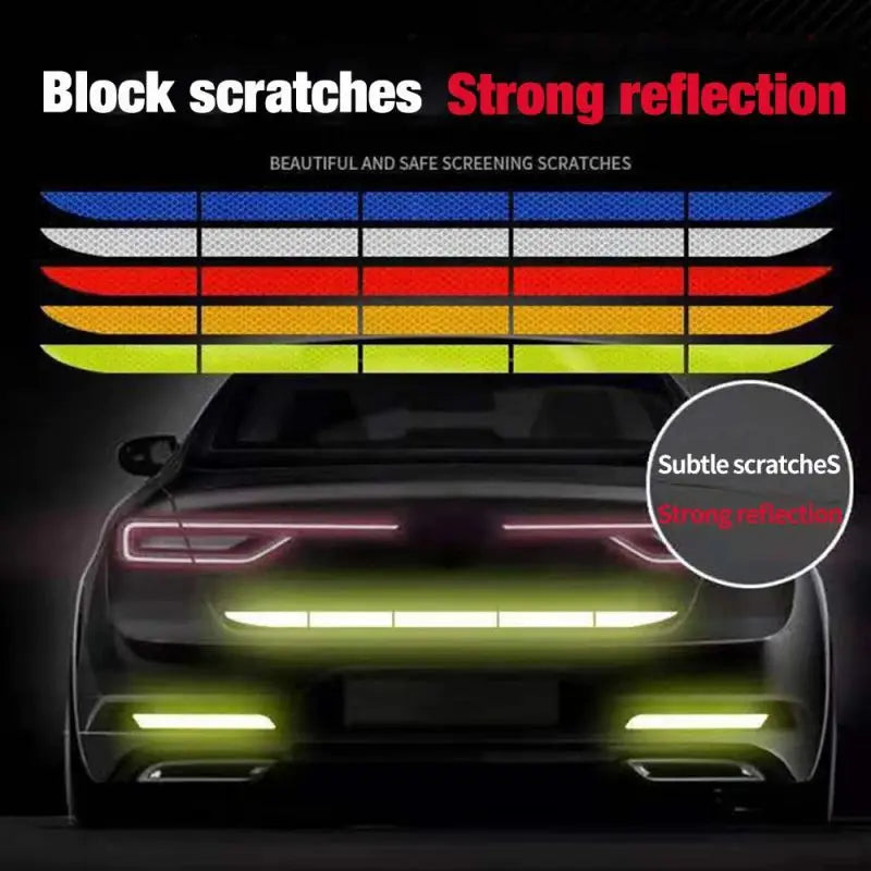 Car Wheel Hub Reflective Stripes Door Handle Safety Warning Sticker Car Rear Warning Tape Automobile Sticker Exterior Accessorie Econic Blanks