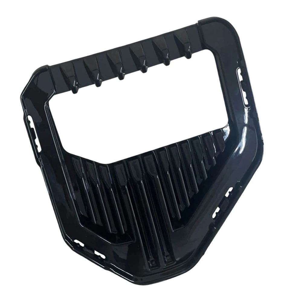 Gloss black front bumper fog light cover and grille bezel for GMC Sierra 1500, left or right side, 2019-2022.