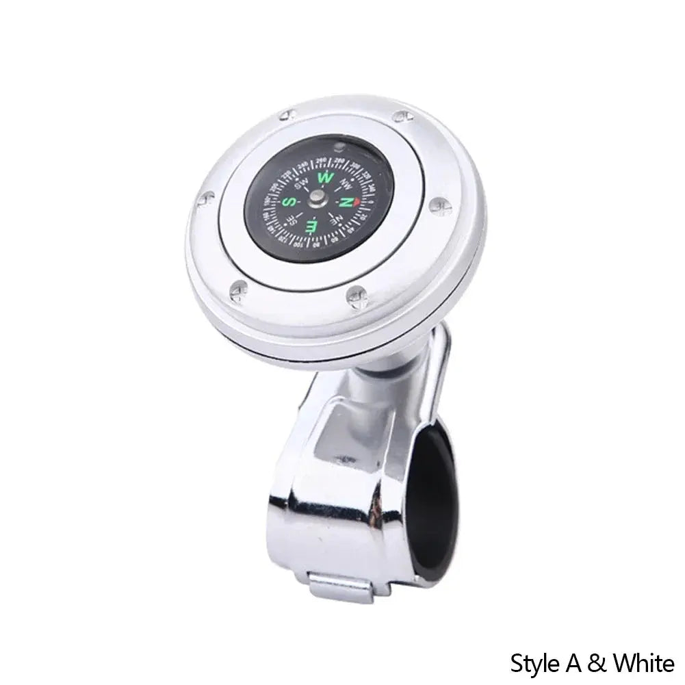 Steering Wheel Spinner Knob with Compass Universal 360 Degree Rotation Metal Power Handle Ball Booster for Car Vehicle Auto Gm Service Guy