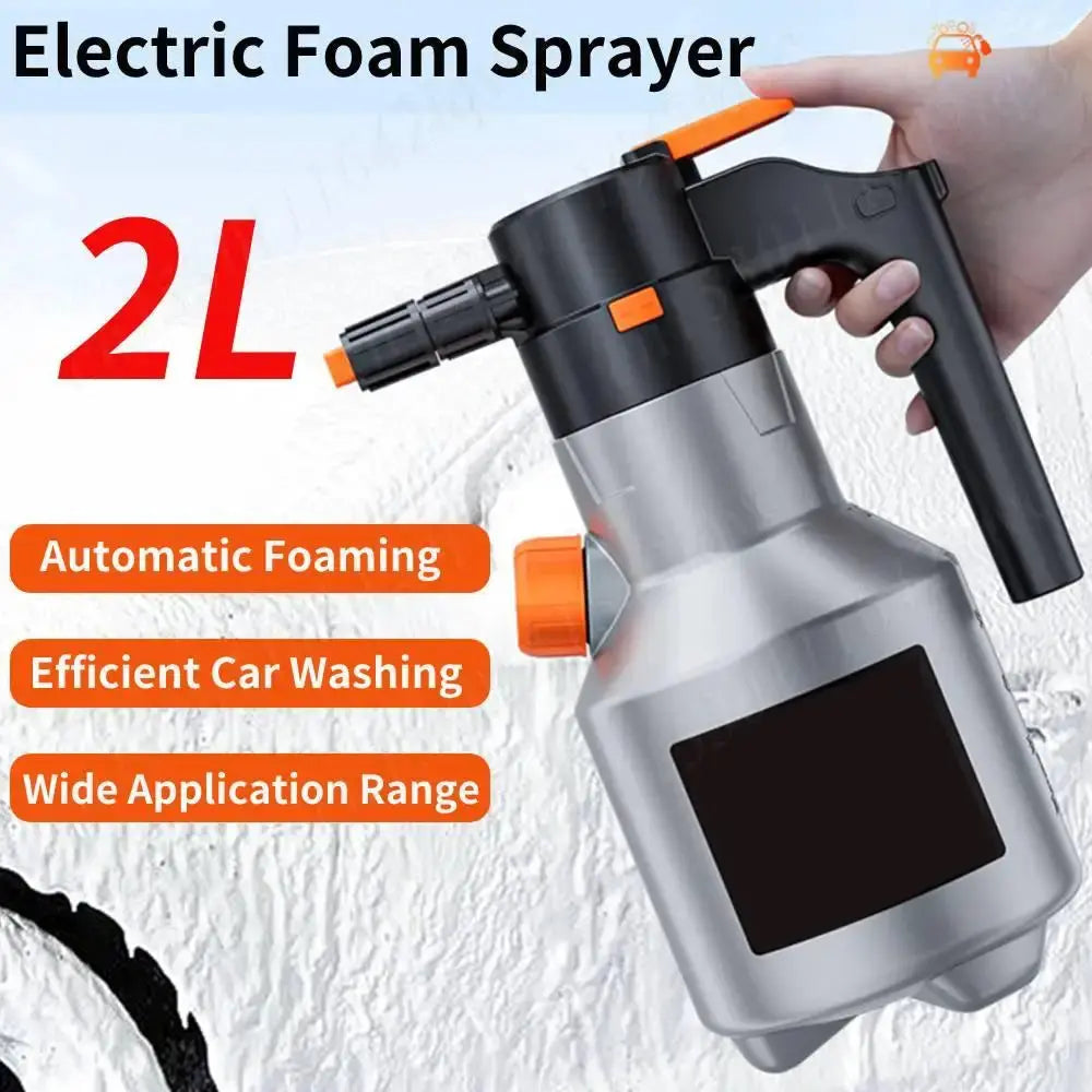 Rechargeable Electric Foam Sprayer Handheld Professional 2L Snow Foam Cannon Motorized Car Wash Sprayer for Car Wash Garden Gm Service Guy