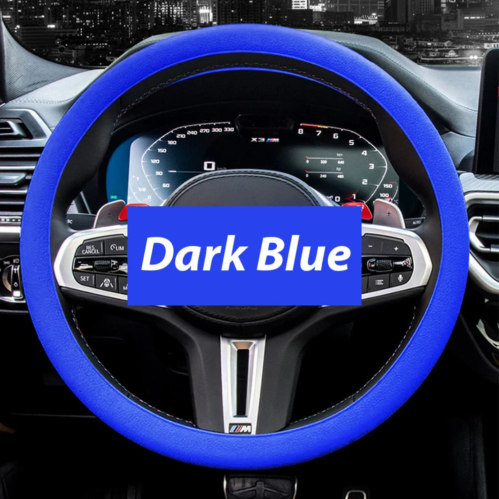 Universal Silicone Steering Wheel Cover – Elastic Non-Slip Grip, Fits 36–40 cm (14–16 in) Wheels, Multi-Color Car Accessory FanzyMarket
