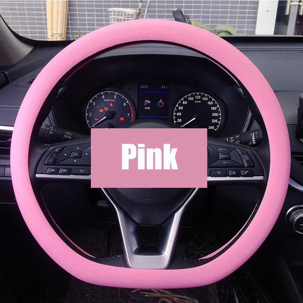 Universal Silicone Steering Wheel Cover – Elastic Non-Slip Grip, Fits 36–40 cm (14–16 in) Wheels, Multi-Color Car Accessory FanzyMarket