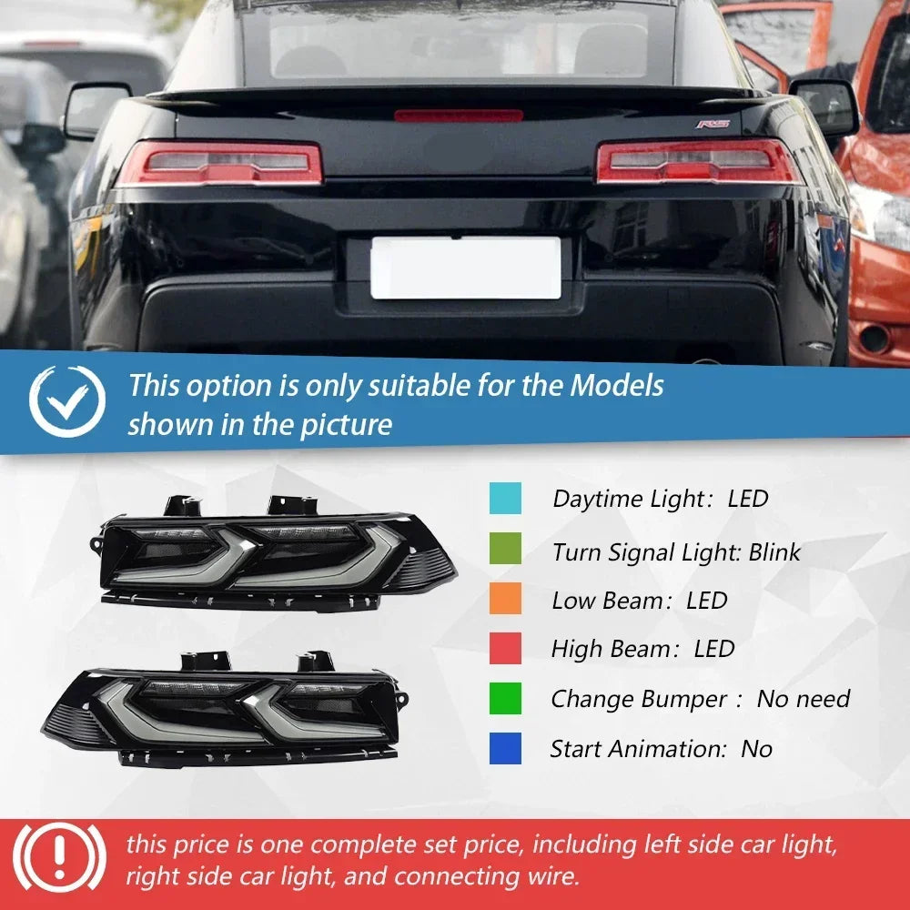 Chevrolet Camaro 2014-2020 rear taillights assembly with LED turn signals, upgrade auto back lamps by GM Service Guy