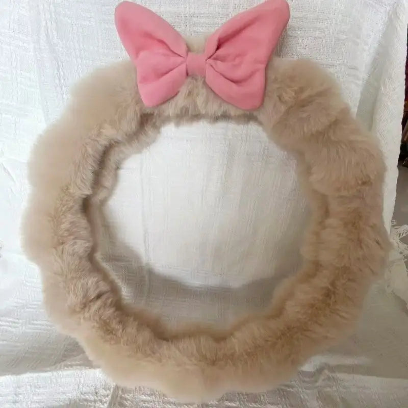 Plush Velvet Steering Wheel Cover – Soft Winter Car Handlebar Cover for Women, Cute High-End Interior Accessory FanzyMarket