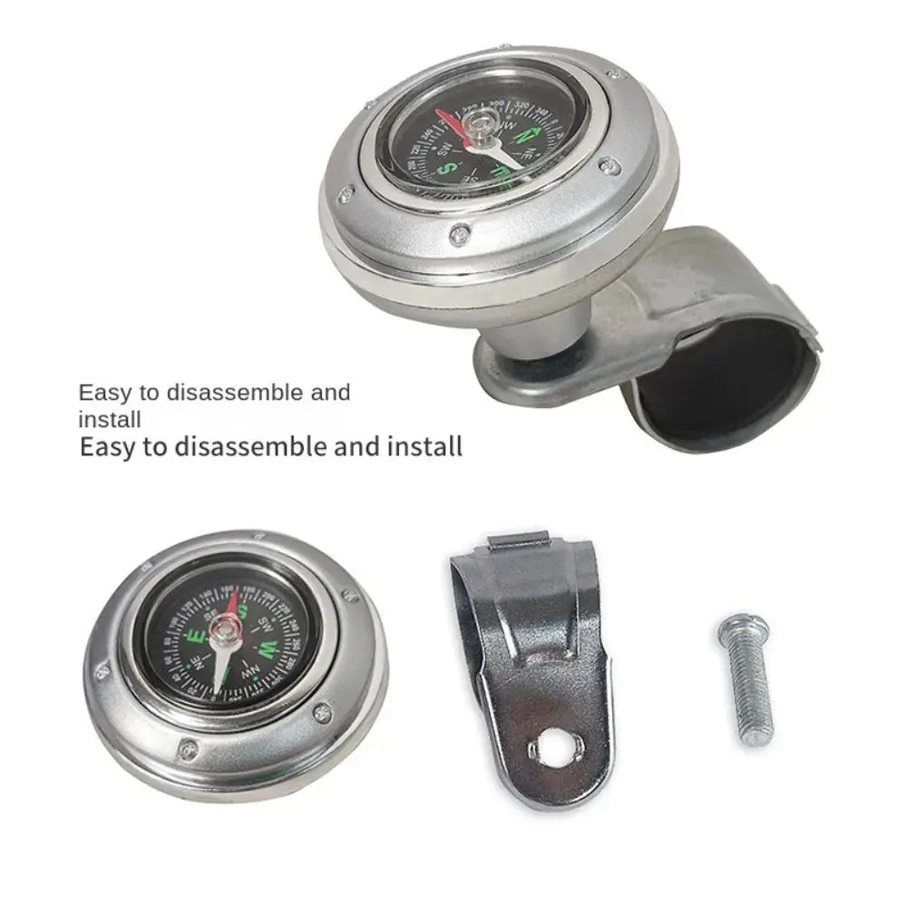 Steering Wheel Spinner Knob with Compass 360-degree Power Handle Ball Booster for Car Vehicle Steering Wheel Auto Gm Service Guy