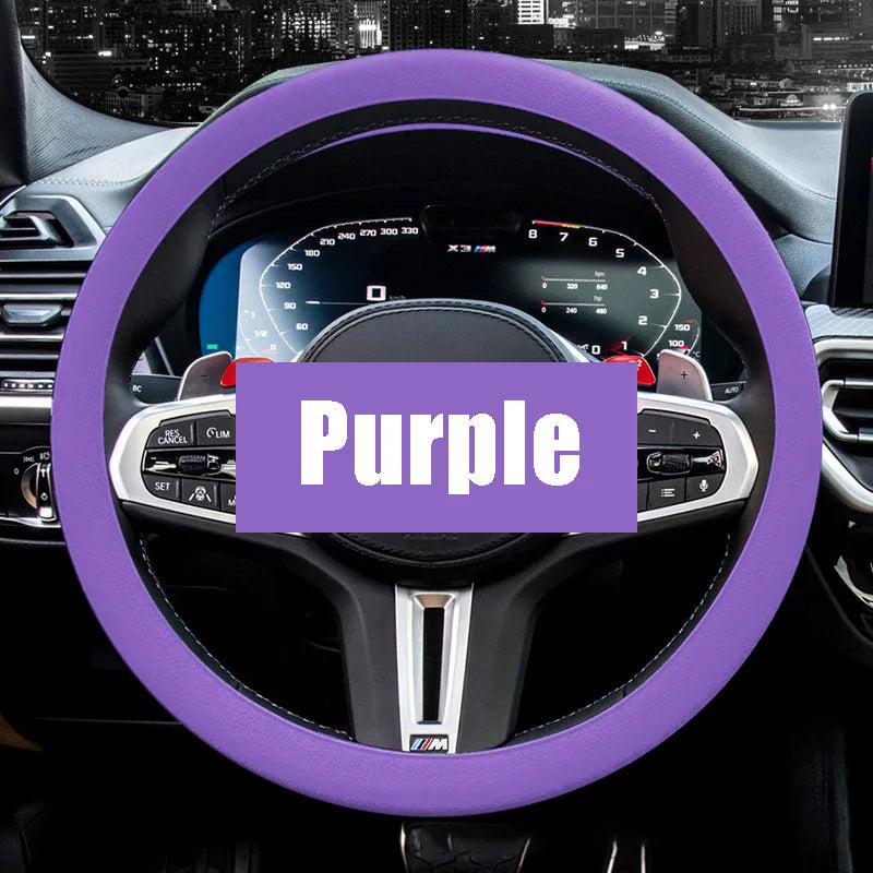 Universal Silicone Steering Wheel Cover – Elastic Non-Slip Grip, Fits 36–40 cm (14–16 in) Wheels, Multi-Color Car Accessory FanzyMarket